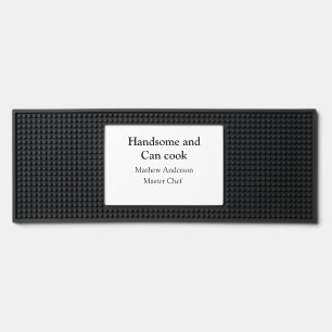 Handsome and can cook add name master chef date bar mat 