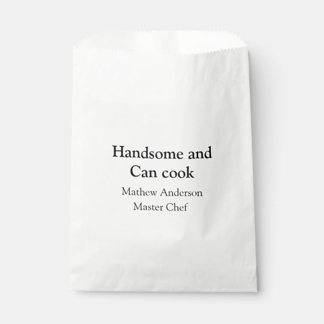 Handsome and can cook add name master chef date favor bag (Front)