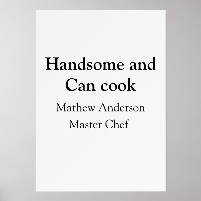 Handsome and can cook add name master chef date holder (Front)