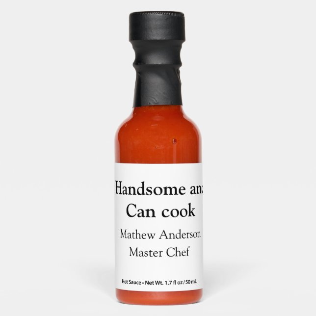 Handsome and can cook add name master chef date hot sauces (Front)
