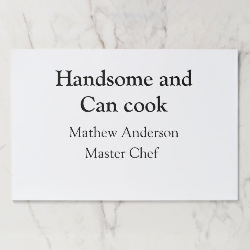 Handsome and can cook add name master chef date paper pad