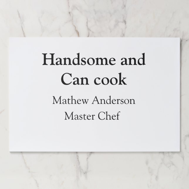 Handsome and can cook add name master chef date paper pad (Front)