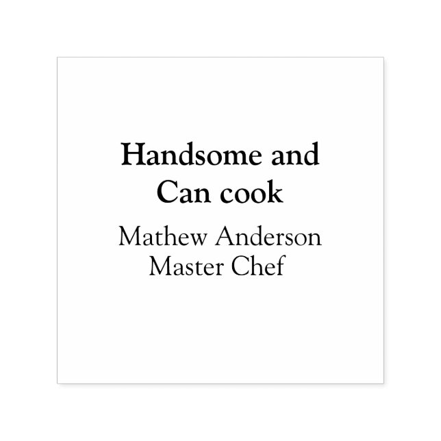 Handsome and can cook add name master chef date self-inking stamp (Design)
