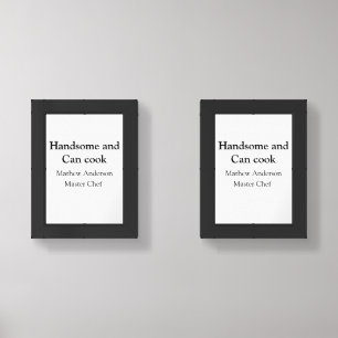 Handsome and can cook add name master chef date wall art sets