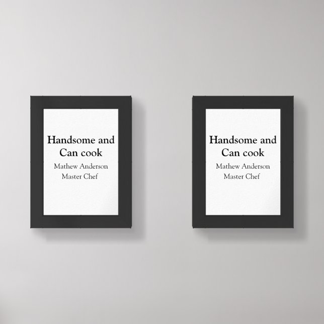 Handsome and can cook add name master chef date wall art sets (Front)