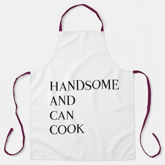 Handsome And Can Cook All-Over Print Apron (Front)