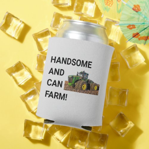 Handsome and Can Farm Tractor Equipment Funny Can Cooler