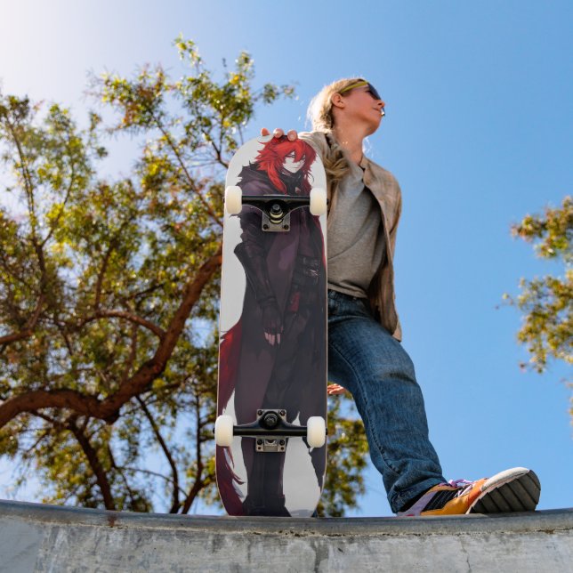 Handsome Anime Red Wolf Skateboard (Outdoor 1)