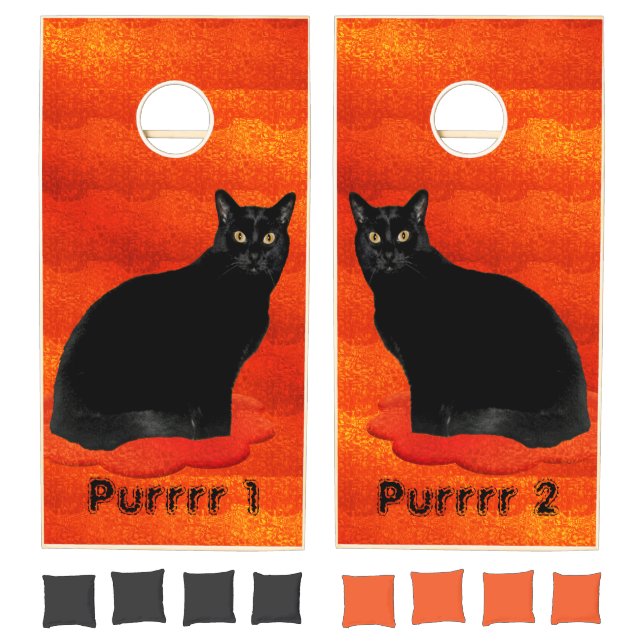 Handsome Black Cats Cornhole Set (Set)