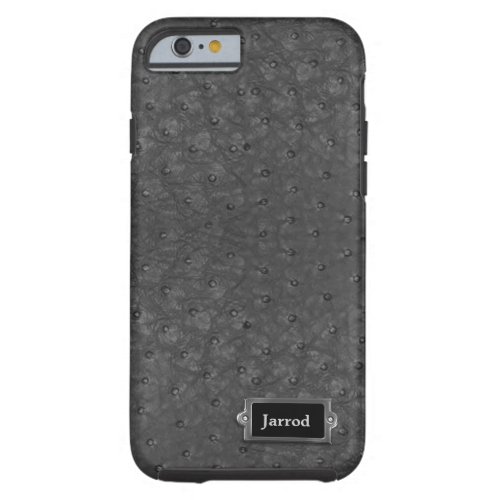 Handsome Black Ostrich Leather Look Tough iPhone 6 Case