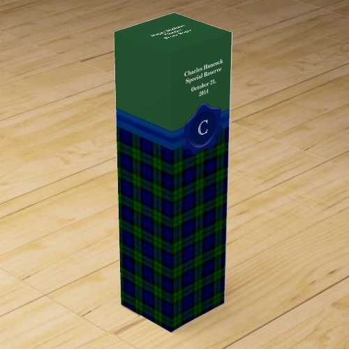 Handsome Black Watch Plaid Custom Wine Box