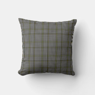 Handsome Black, White, & Green Tartan Plaid Pillow