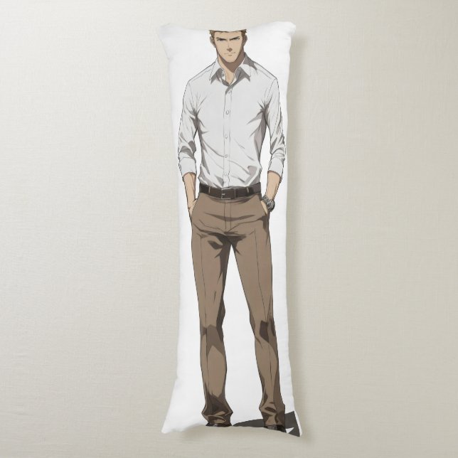 Handsome Blond Man Anime Body Pillow (Front Vertical)