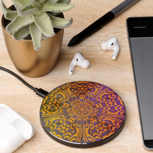 Handsome Blue Gold Design  Wireless Charger (Desk 2)
