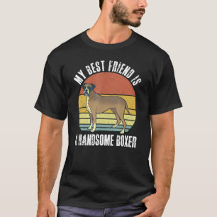 Handsome Boxer Dog Best Friend - Vintage Sunset T-Shirt