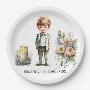 Handsome Boy 1st. Communion  Paper Plates