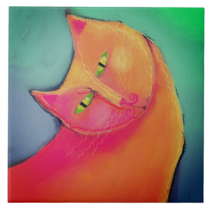 Handsome Boy Abstract Digital Painting Ceramic Tile