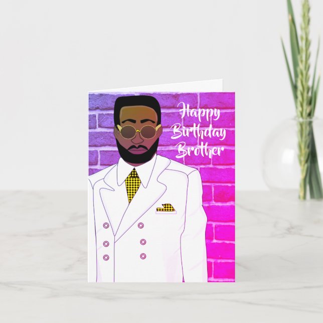Handsome Brother African American Birthday  Card (Front)