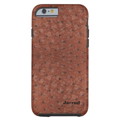 Handsome Brown Ostrich Leather Look Tough iPhone 6 Case