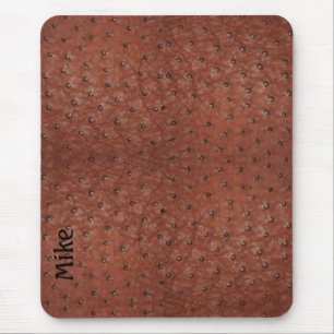 Handsome Brown Ostrich Leather Look Mouse Pad