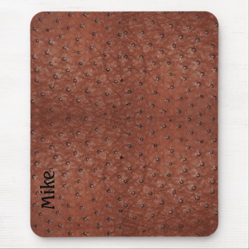 Handsome Brown Ostrich Leather Look Mouse Pad