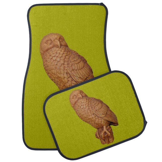 handsome brown owl car floor mat (Set)