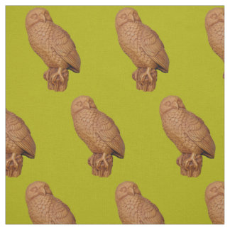handsome brown owl print fabric
