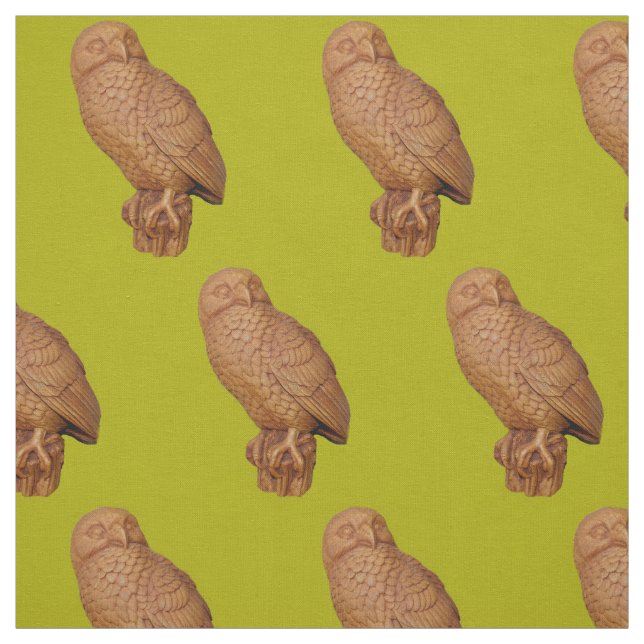 handsome brown owl print fabric (Swatch)