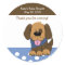 Handsome Brown Puppy Baby Shower Favor Sticker