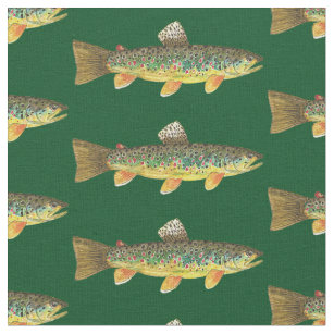 Postgrado  Fish Fabric, Fishing Fabric, Trout Fabric, By The Yard, Springs  Creative, Lodge