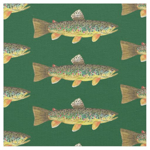 Handsome Brown Trout Fishing Fisherman's Fabric