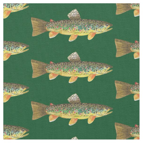 Trout Fishing Fabric | Zazzle