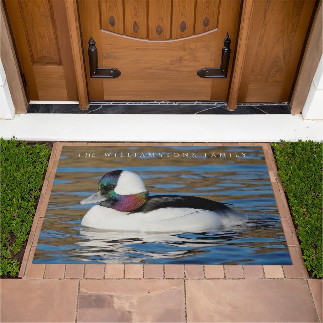 Handsome Bufflehead Duck at the Winter Pond Doormat (Outdoor)
