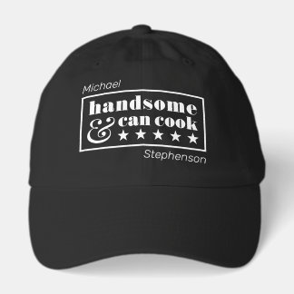 Handsome & Can Cook Black Typography Father's Day Hat