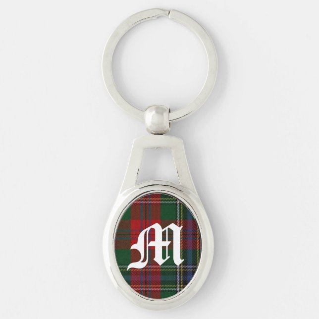 Handsome Clan MacLean Plaid Monogram Key Chain (Front)