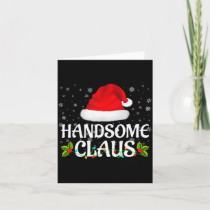 Handsome Claus Christmas Lights Santa Pajama Famil Card