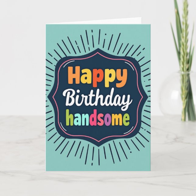 Handsome Colorful Letters Card (Front)