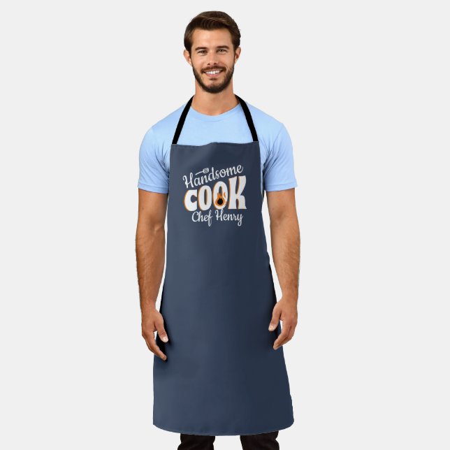 handsome cook awesome chef  apron (Worn)