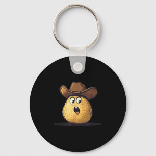 Handsome Cowboy Tato With Wild West Hat Costume Keychain