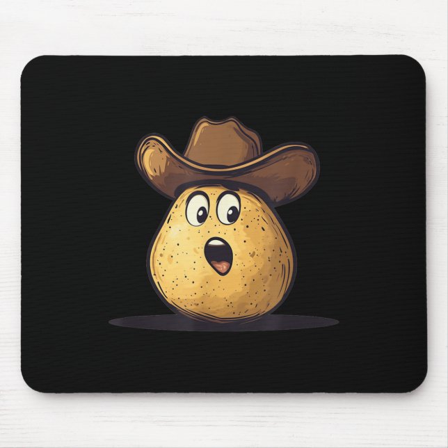 Handsome Cowboy Tato With Wild West Hat Costume  Mouse Pad (Front)