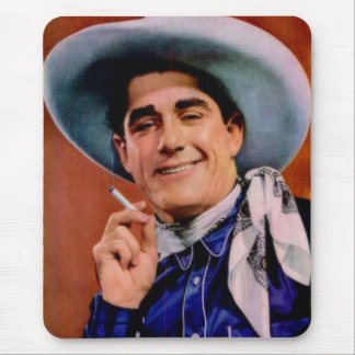 handsome cowboy with cigarette mouse pad
