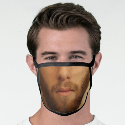 HANDSOME CUTE MENS FAKE FACE WITH BEARD FACE MASK