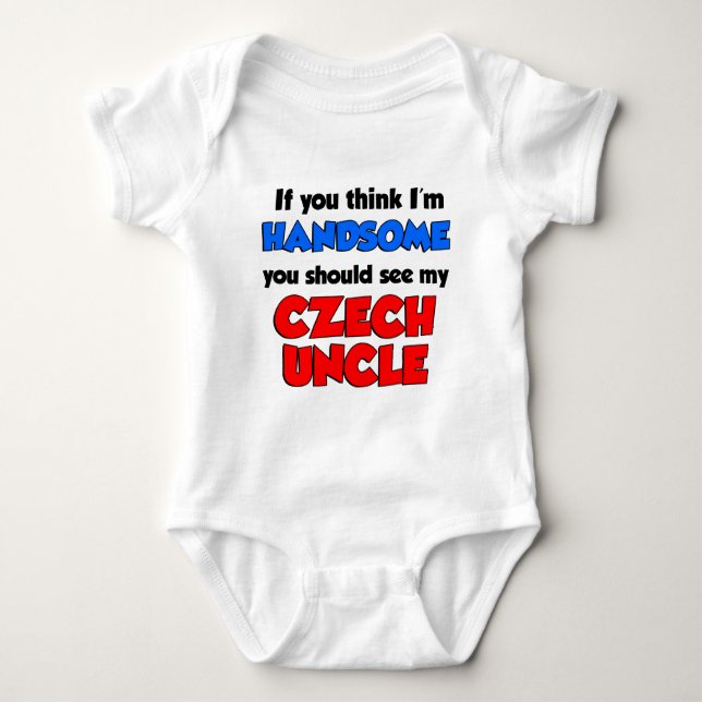 Handsome Czech Uncle Baby Bodysuit (Front)