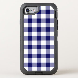 Handsome Dark Blue and White Buffalo Plaid OtterBox Defender iPhone SE/8/7 Case