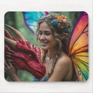 Handsome Fairy Red Dragon Mouse Pad