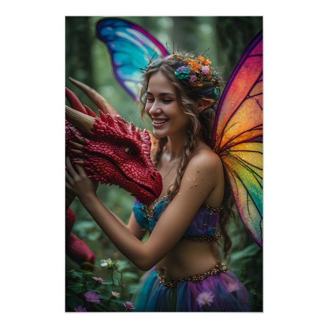 Handsome Fairy Red Dragon Poster (Front)