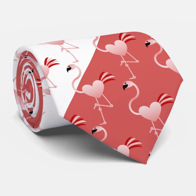 Handsome Flamingo Two-Toned Tie (Rolled)