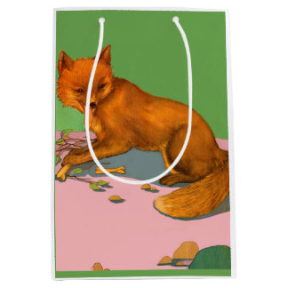 handsome fox print medium gift bag
