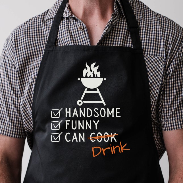 Handsome, Funny And Can Cook Customizable Apron (Creator Uploaded)