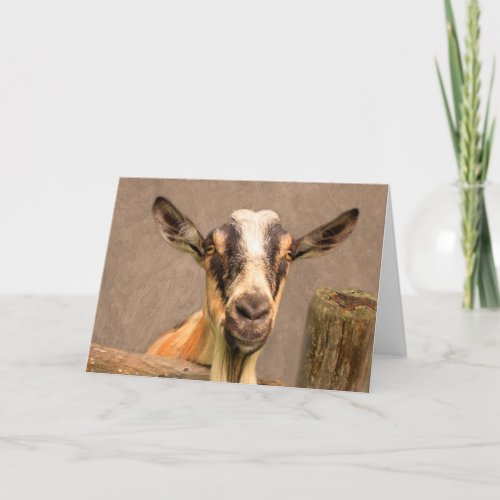 Handsome Goat Fathers Day Holiday Card